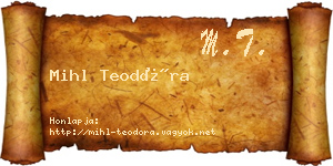 Mihl Teodóra névjegykártya